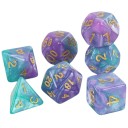 Spelterningar 7 st mångsidiga RPG-tärningar Galaxie stil Flerfärgad fantasy set för brädspel Drakboet rollspel 14