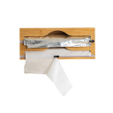 Spender für Küchenfolie mit Bambusbox Schneidegerät für Frischhaltefolie Halter für Beutel und Tüten Küchenorganisator 2 Rollen 2