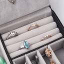 Šperkovnice s organizérem na prsteny, náušnice a náhrdelníky 19,5 × 11 × 4,5 cm z umělé kůže barevná úložný box na šperky 4