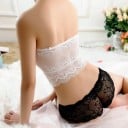 Spetsbralette utan axelband för kvinnor i vit färg Universell storlek för bröstomfång 56 till 90 cm I nylon och spets 8