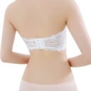 Spetsbralette utan axelband för kvinnor i vit färg Universell storlek för bröstomfång 56 till 90 cm I nylon och spets 10