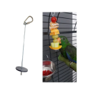 Spied de hrănire suspendat din oțel inoxidabil 15 cm pentru papagali, hrănitor pentru cușcă cu suport de 3 cm, suport rezistent pentru fructe 1