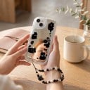 Spiegelen case met getekende katten voor de Samsung Galaxy A16 5G Kralenarmband voor de pols Duurzaam Hoek- en camerabescherming Golvende 3