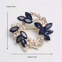 Spilla alla moda 3,6 x 3,6 cm Forma ad anello Farfalla e foglie Accessorio moderno discreto con strass Lega di zinco 3