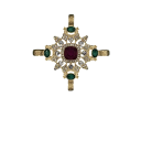 Spilla barocca alla moda 5,7 x 5,7 cm Gioiello decorativo dorato in lega di zinco Accessorio di lusso in stile storico per abiti e giacche 2