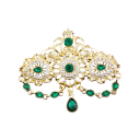 Spilla con pendente in cristallo e pietre circa 6,5 × 7,5 cm spilla decorativa con catene e elementi decorativi accessorio per abbigliamento 2