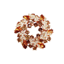 Spilla decorativa di lusso 40 x 40 mm Foglie a forma di anello Lega di zinco con pietre decorative Elegante accessorio decorativo gioiello di lusso 5