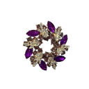 Spilla decorativa di lusso 40 x 40 mm Foglie a forma di anello Lega di zinco con pietre decorative Elegante accessorio decorativo gioiello 4