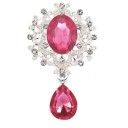 Spilla di cristallo alla moda 4,5 x 2,5 cm Accessorio elegante in lega di zinco con acrilico Pietre decorative multicolori Spilla per cappotto, vestito e giacca 16