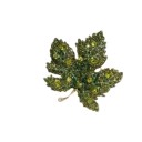 Spilla di cristallo di lusso a forma di foglia d'acero con superficie ruvida e scintillante, con pietre colorate su tutta 6