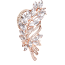 Spilla di moda di lusso a forma di rametto con foglie Decorazione di strass Motivo naturale elegante Lega di zinco Gioiello distintivo 3