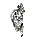 Spilla di moda di lusso a forma di rametto con foglie Decorazione di strass Motivo naturale elegante Lega di zinco Gioiello distintivo 2