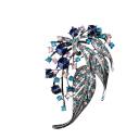 Spilla di moda di lusso Mini con pietre decorative a forma di foglia Motivo ramificato Lega di zinco Accessorio gioiello elegante 1