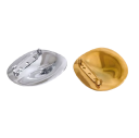 Spilla grande minimalista a forma ovale circa 4,7 × 4,6 cm in acciaio inossidabile accessorio per abbigliamento bavero zaino gioiello 2