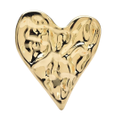 Spilla in acciaio a forma di cuore 7 × 6 cm forma plastica superficie liscia e lucida design geometrico accessorio per abbigliamento bavero cappotto 3