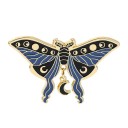 Spilla notturna a farfalla con ciondolo luna 31 × 50 mm spilla smaltata distintivo insetto spilla da bavero accessorio per zaino abbigliamento 4