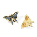Spilla notturna a farfalla con ciondolo luna 31 × 50 mm spilla smaltata distintivo insetto spilla da bavero accessorio per zaino abbigliamento 2