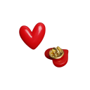 Spille a forma di cuore 2 pz mini circa 2 × 2 cm e 1,7 × 2 cm spille metalliche rosse motivo romantico accessorio per abbigliamento borsa 2