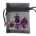 Spilterninger 7 stk og pose Mangesidede RPG terninger af akryl til Dungeons & Dragons Bordfantasy spil 10