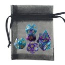 Spilterninger 7 stk og pose Mangesidede RPG terninger af akryl til Dungeons & Dragons Bordfantasy spil 12