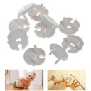 Spina di sicurezza per presa 10 pz Coperchio rotondo bianco per proteggere i bambini dalla corrente elettrica Plastica ABS Dimensioni 3,8 x 3,8 x 1,8 2