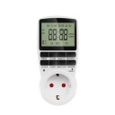 Spina nera e bianca con timer EU 11 x 6,2 cm Spina pratica con interruttore temporizzato per la casa 1