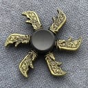 Spinner anti-stress en métal avec motif décoratif Jouet rotatif pour les doigts pour relâcher la tension Aspect vieilli Taille environ 6 cm 3
