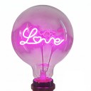 Spiraalinen LED-lamppu filamentilla G125 E27 Love-kirjoitusmuoto 4 W 220 V 12,5 x 17,5 cm Alumiinipohja ja lasikupu Lamppuihin ja valaisimiin 2