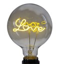 Spiral-LED-Lampe mit Faden G125 E27 Form des Schriftzugs Love 4 W 220 V 12,5 x 17,5 cm Aluminiumfassung und Glaskörper Für Lampen und Leuchten 3
