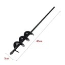 Spiralbohrer für den Boden 5x45 cm Kohlenstoffstahl Erdbohrer für Pfosten Elektrisches Werkzeug zum Pflanzen von Pflanzen und Zwiebeln Set zum Bohren 2