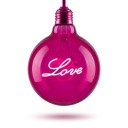 Spirálisan LED izzó szálas G125 E27 Love felirattal 4 W 220 V 12,5 x 17,5 cm Üveg burkolat és alumínium foglalat Rózsaszín fény Lámpákhoz 1