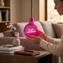 Spirálisan LED izzó szálas G125 E27 Love felirattal 4 W 220 V 12,5 x 17,5 cm Üveg burkolat és alumínium foglalat Rózsaszín fény Lámpákhoz 5