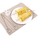 Spiralskæremaskine til kartoffelchips Grillspyd til kartofler Skiver til kartoffelspiraler Nåle med skæremaskine til snoede pommes frites 4 stk. 4