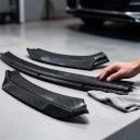 Splitter de pare-chocs avant 3 pièces lip spoiler, plastique ABS, aspect carbone, pour tuning de la partie avant du véhicule MK3.5 2017–2019 5