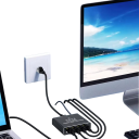 Splitter RJ45 1 wejście 4 wyjścia 1000Mbps Gigabit LAN rozdzielacz metalowa obudowa czarna do routera PC laptopa TV 5