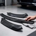 Splitter til frontspoiler 3-delt bundspoiler lip diffusor i ABS plast karbonlook til MK3 2012–2016 og tuning af eksteriør 5