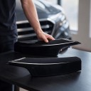 Splitter til frontspoiler canards – dæk til tågeforlygter L+P 49 cm, ABS plast, blank sort, til BMW F30 F31 F35 M Sport 2012–2019 3