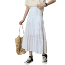Spódnica midi damska letnia z szyfonu Elegancka, vintage, krój w kształcie litery A Wysoka elastyczna talia Lekka, przewiewna tkanina 2
