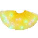 Spódnica z tiulu z podświetleniem LED dla kobiet 40 cm Mini spódniczka baletowa z nadrukiem gwiazdek Spódnica tutu warstwowa Zasilana bateriami CR2032 Akcesorium karnawałowe 11