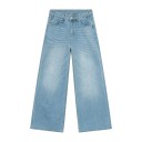 Spodnie jeansowe męskie o prostym kroju, sprane Luźne, szerokie nogawki Modny styl vintage Wygodne jeansy do noszenia na co dzień 5