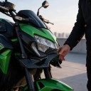 Spoiler aerodinâmico dianteiro Kawasaki Z900 2020-2022 Winglety sob o farol com suporte metálico Fibra de carbono Preto Acessório para moto 2