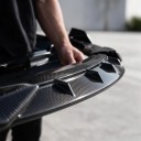 Spoiler avant de pare-chocs, lèvre inférieure avec nervures, plastique ABS, aspect carbone noir brillant, kit de tuning pour la série 3 G20 G21 G28 3