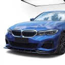 Spoiler frontal pentru bara de protecție, lip inferior cu nervuri, plastic ABS, aspect de carbon negru lucios, kit de tuning pentru seria 3 G20 G21 4