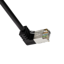 Spolehlivý síťový propojovací kabel Cat6a RJ45 s pravým úhlem 90° 30 cm tenký FTP/UTP 28AWG černý pro router switch a TV 2