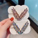 Spona decorativa para cabelo feminina 8 × 5,5 cm em forma de V com pedras de cristal Liga Acessório de cabelo metálico 10