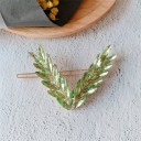 Spona decorativa para cabelo feminina 8 × 5,5 cm em forma de V com pedras de cristal Liga Acessório de cabelo metálico 12