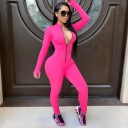 Sport jumpsuit för kvinnor med dragkedja 13