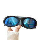 Sportliche Sonnenbrille UV400 Schwarze Rahmen Spiegelgläser Schützende Fahrradbrille Unisex für Radfahren Laufen Fahren 2