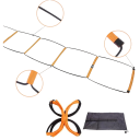 Športový agility rebrík 4,8 m s 12 polí 40 x 40 cm, skladací rebrík s velcro systémom a taškou na koordináciu a obratnosť 4
