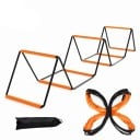 Športový agility rebrík 4,8 m s 12 polí 40 x 40 cm, skladací rebrík s velcro systémom a taškou na koordináciu a obratnosť 1